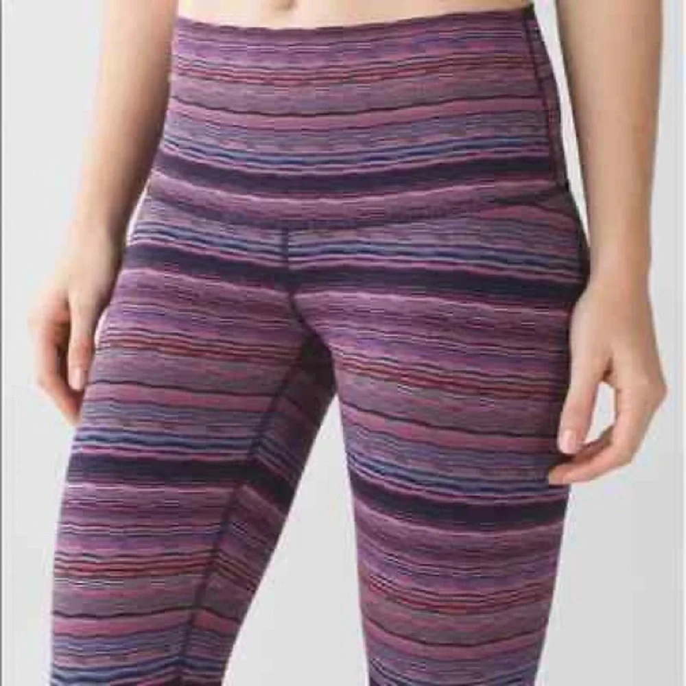 Lululemon Wunder Under Space Dye Plum Leggings